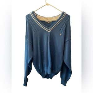 Arnold Palmer blue and white knitted v-neck long sleeve